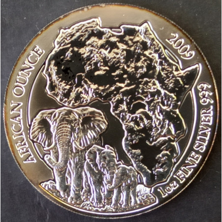 2009 1 Oz Rwanda Wildlife Elephant Reverse