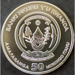 2013 1 Oz Rwanda Wildlife Cheetah Obverse