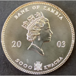2003 1 Oz Zambia Elephant Obverse
