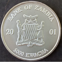 2001 1 Oz Zambia Elephant Obverse