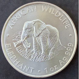 2000 1 Oz Zambia Elephant Reverse