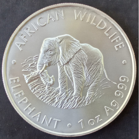 2000 1 Oz Zambia Elephant Reverse