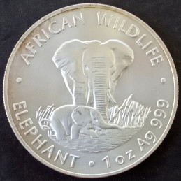 1999 1 Oz Zambia Elephant Reverse