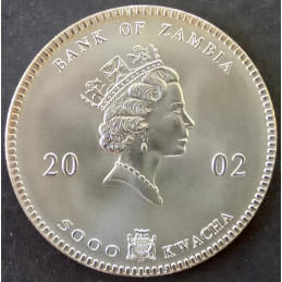 2002 1 Oz Zambia Elephant Gilded Obverse