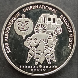 2003 1 Oz Albuquerque Coins Balloon Fiesta Special Shape Reverse