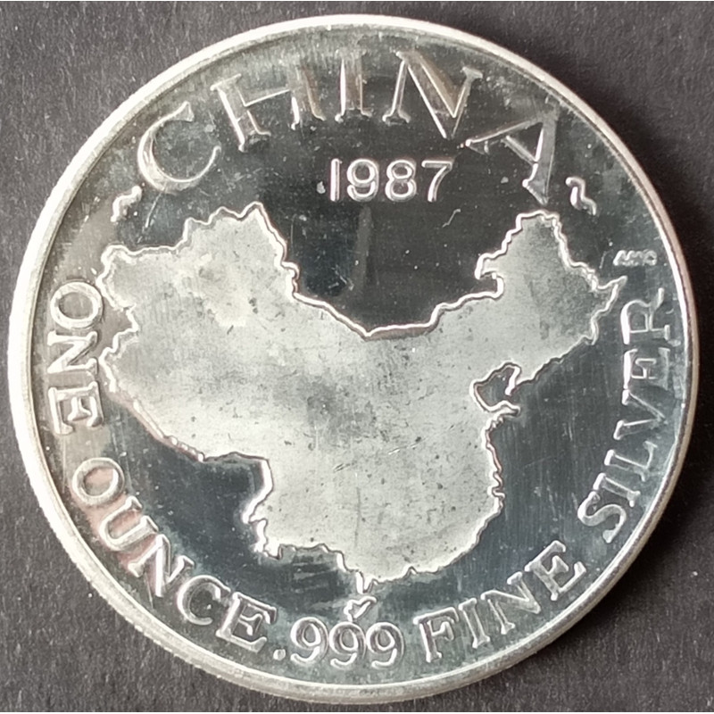 1987 1 Oz AMC Chinese Panda Type 3 Reverse