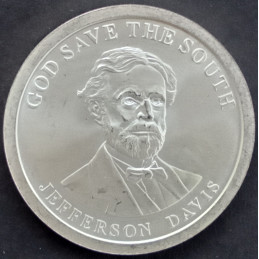2009 1 Oz AOCS Jefferson Davis Dixie Dollar Obverse