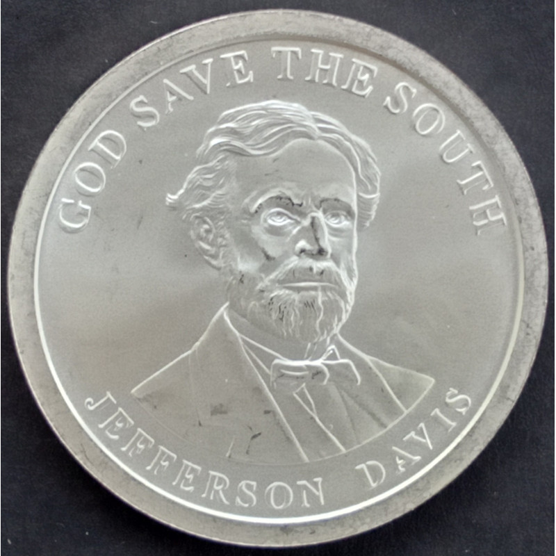 2009 1 Oz AOCS Jefferson Davis Dixie Dollar Obverse