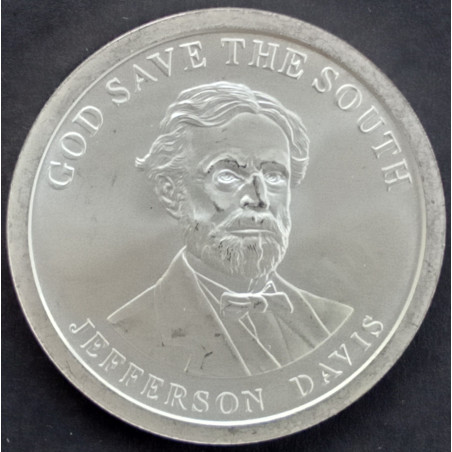 2009 1 Oz AOCS Jefferson Davis Dixie Dollar Obverse