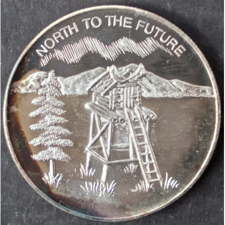 1984 1 Oz California Crown Mint Alaska Statehood Obverse