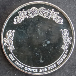 1984 1 Oz California Crown Mint Valentines Day Blank Back Reverse