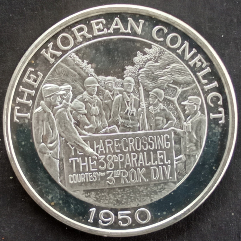 1 Oz California Crown Mint Korean Conflict Obverse