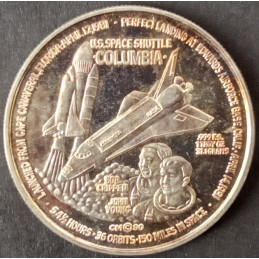 1990 1 Oz California Crown Mint Columbia Shuttle Obverse