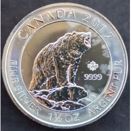2017 1 1/2 Oz Canada Grizzly Bear Reverse