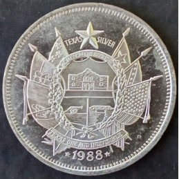 1988 1 Oz Colonial Coins Official Texas Bullion Reverse