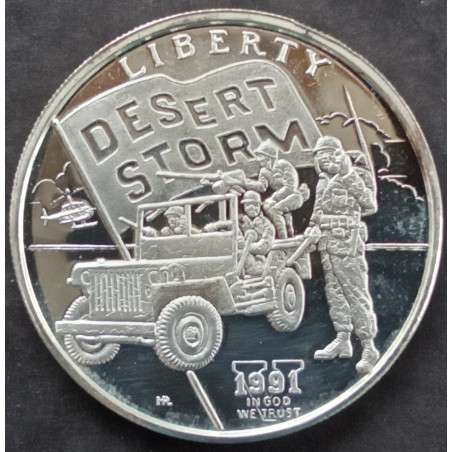 1991 1 Oz Hutt River Desert Storm Jeep Type 2 Obverse