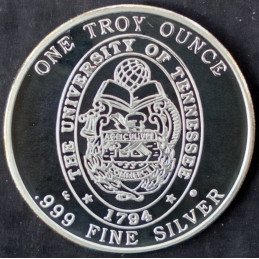 1992 1 Oz Continental Coin University of Tennessee Volunteers Obverse