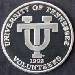 1992 1 Oz Continental Coin University of Tennessee Volunteers Reverse
