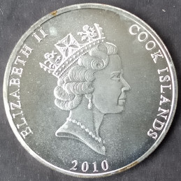 2010 1 Oz Cook Islands Silver Bounty Gilded Obverse