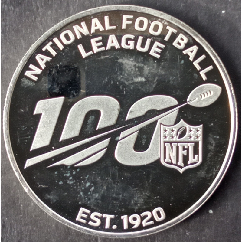 2019 1 Oz Danbury Mint NFL 100th Anniversary Obverse