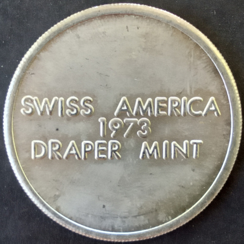 1973 1 Oz Draper Mint Swiss of America Text Star Reverse Obverse