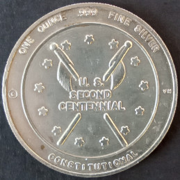 1976 1 Oz Draper Mint Second Centennial Type 2 Reverse