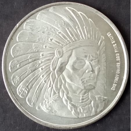 1992 1 Oz Enviromint Indian Chief Obverse