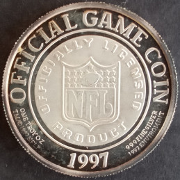 1997 1 Oz Enviromint Denver Broncos Official Game Coin Reverse