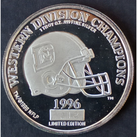 1997 1 Oz Enviromint Denver Broncos Western Division Champions Obverse