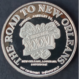 1997 1 Oz Enviromint Denver Broncos Western Division Champions Reverse