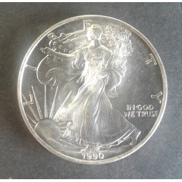 1990 1 Oz American Silver Eagle Obverse