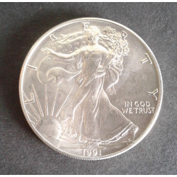 1991 1 Oz American Silver Eagle Obverse