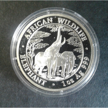 2003 1 Oz Zambia Elephant Obverse