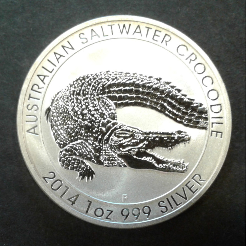 2014 1 Oz Australian Wildlife Crocodile Silver Bullion Coin
