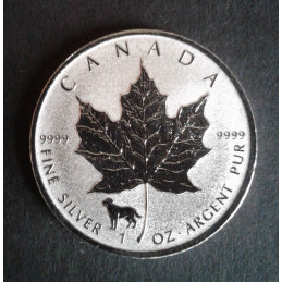 2018 1 Oz Canada Maple Leaf Dog Privy Reverse