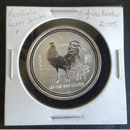 2005 1/2 Oz Australian Lunar Series 1 [Rooster] Obverse