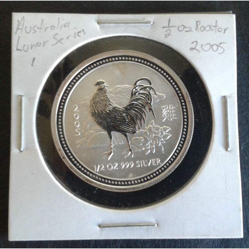 2005 1/2 Oz Australian Lunar Series 1 [Rooster] Obverse